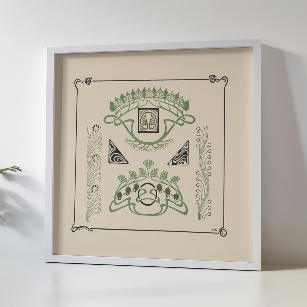 Abstract design based on leaves and flowers. 1900 Maurice Pillard Verneuil 5 mockup