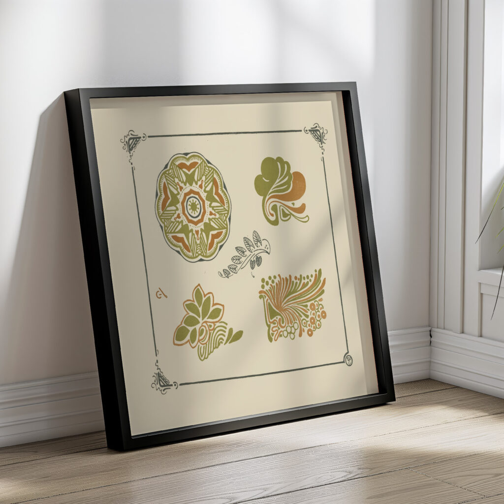 Abstract design based on leaves and organic shapes 1900 George Auriol 1 4 mockup