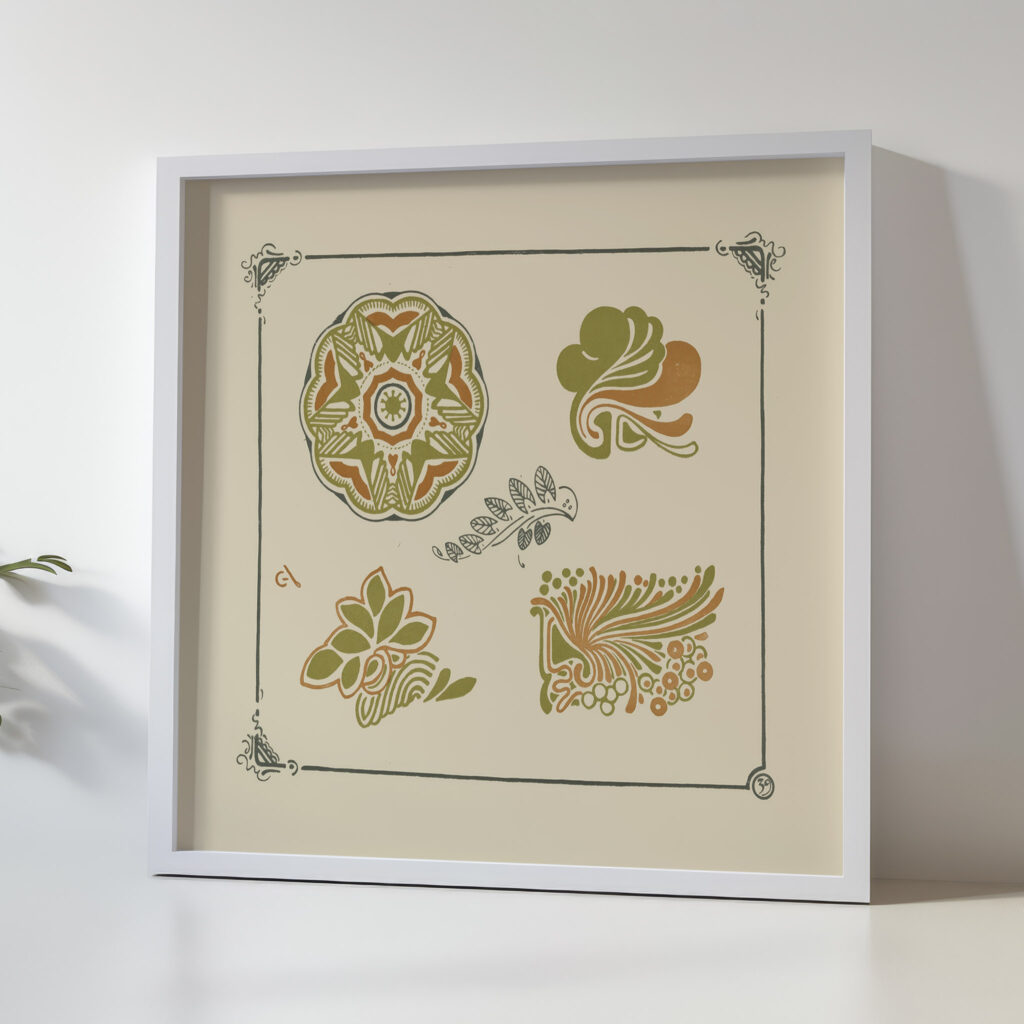 Abstract design based on leaves and organic shapes 1900 George Auriol 1 5 mockup