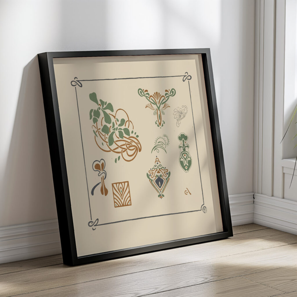 Abstract design based on leaves and organic shapes 1900 George Auriol 4 mockup