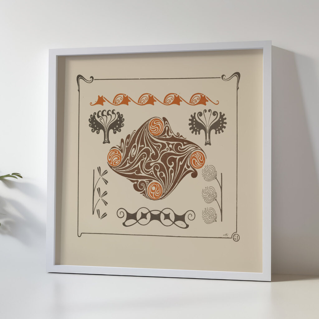 Abstract design based on leaves and organic shapes 1900 Maurice Pillard Verneuil 5 mockup