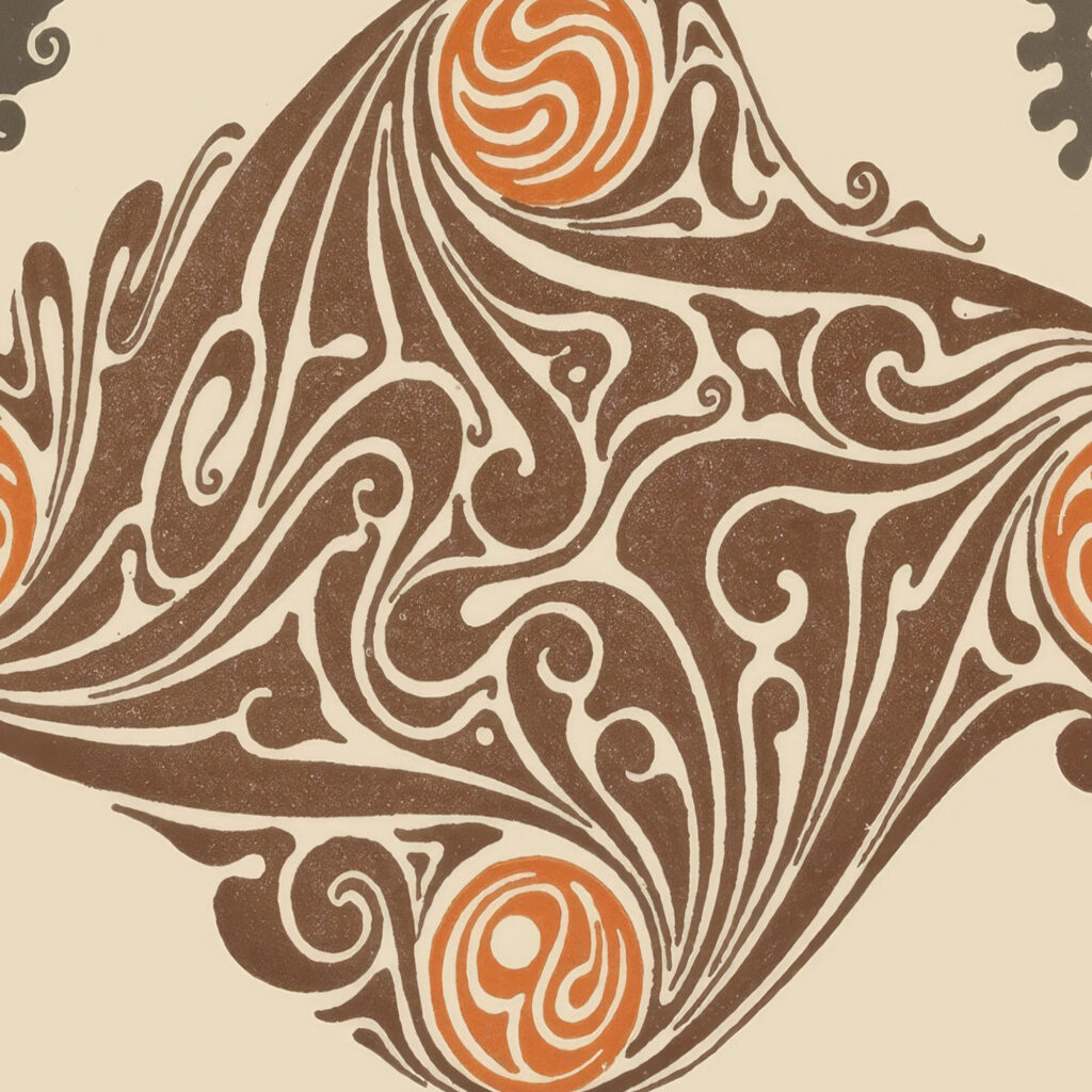 Abstract design based on leaves and organic shapes 1900 Maurice Pillard Verneuil 8 mockup