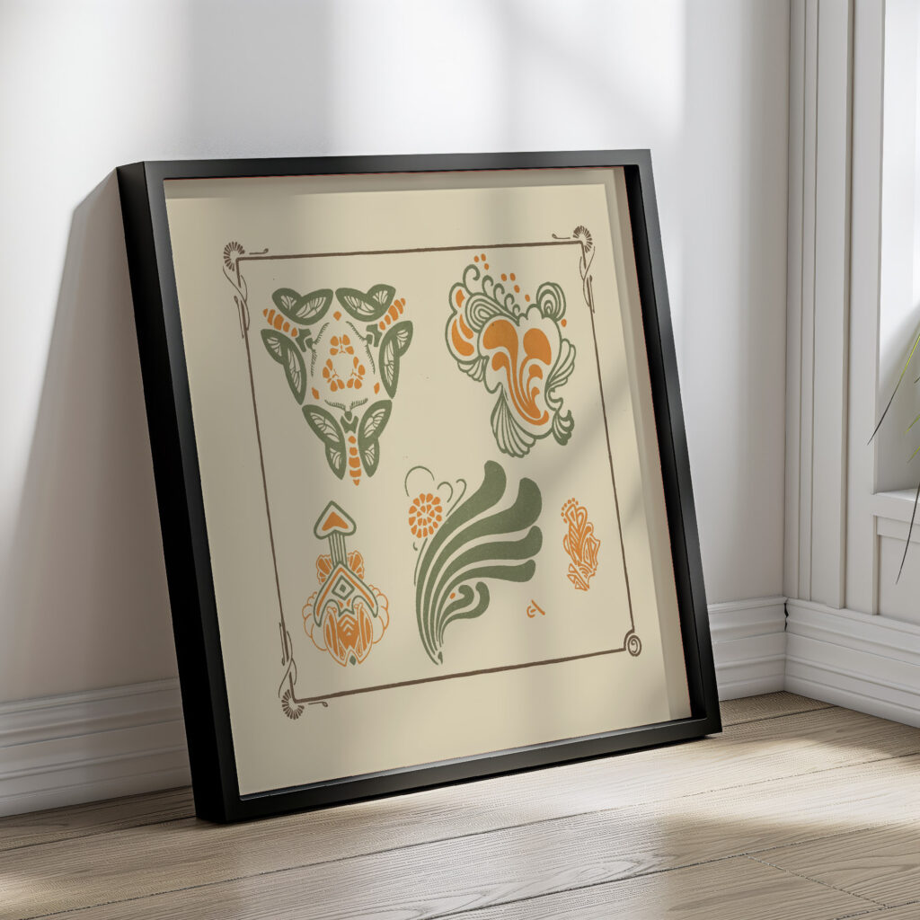 Abstract design based on leaves. 1900 George Auriol 4 mockup