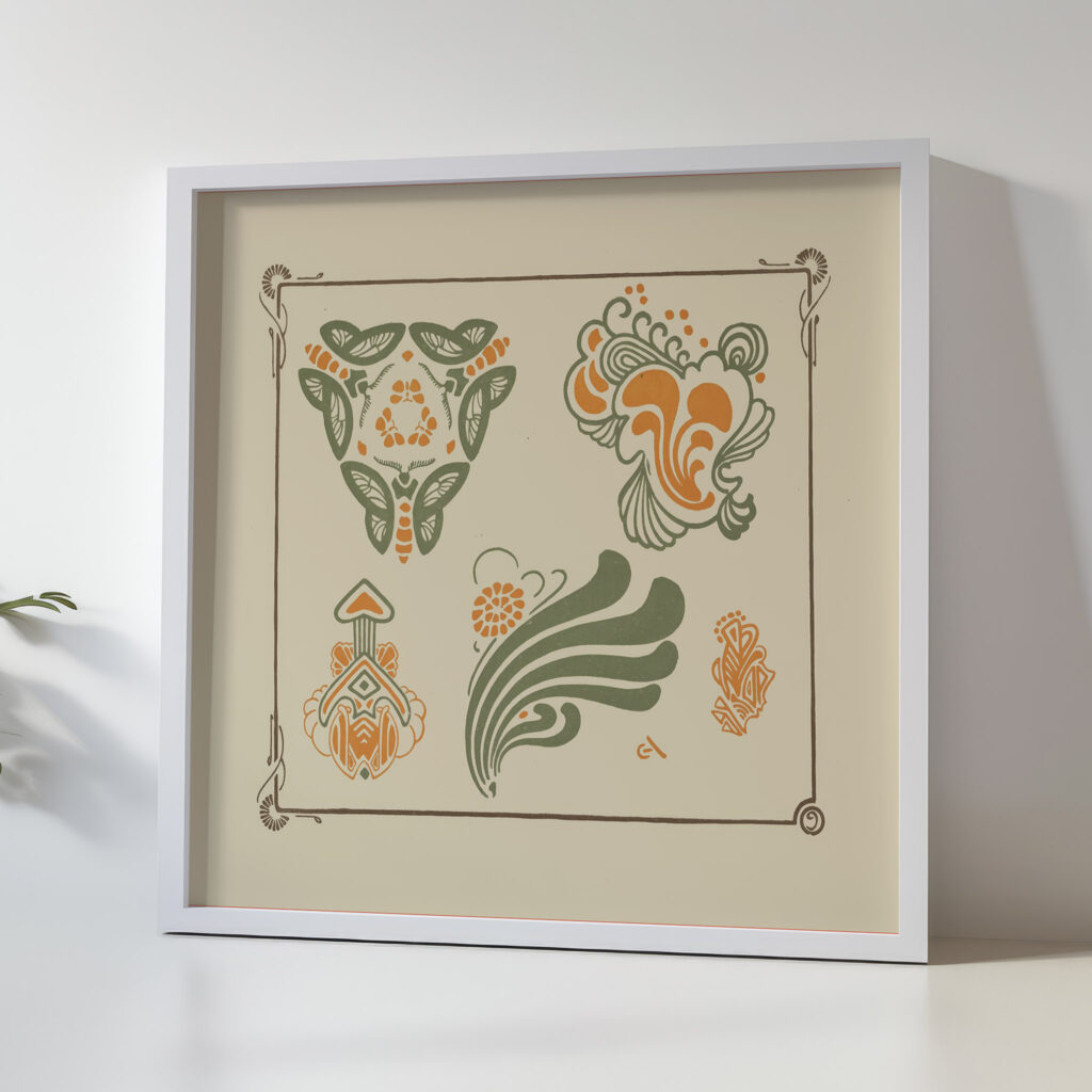 Abstract design based on leaves. 1900 George Auriol 5 mockup