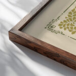 Abstract design based on organic shapes 1900 George Auriol 1 close up dark wood mockup