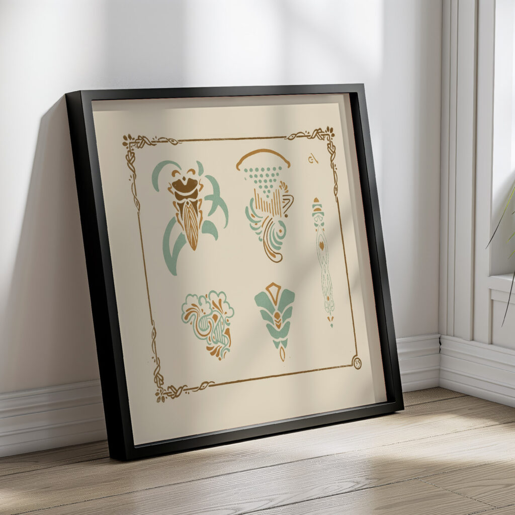 Abstract design based on organic shapes 1900 George Auriol 2 4 mockup