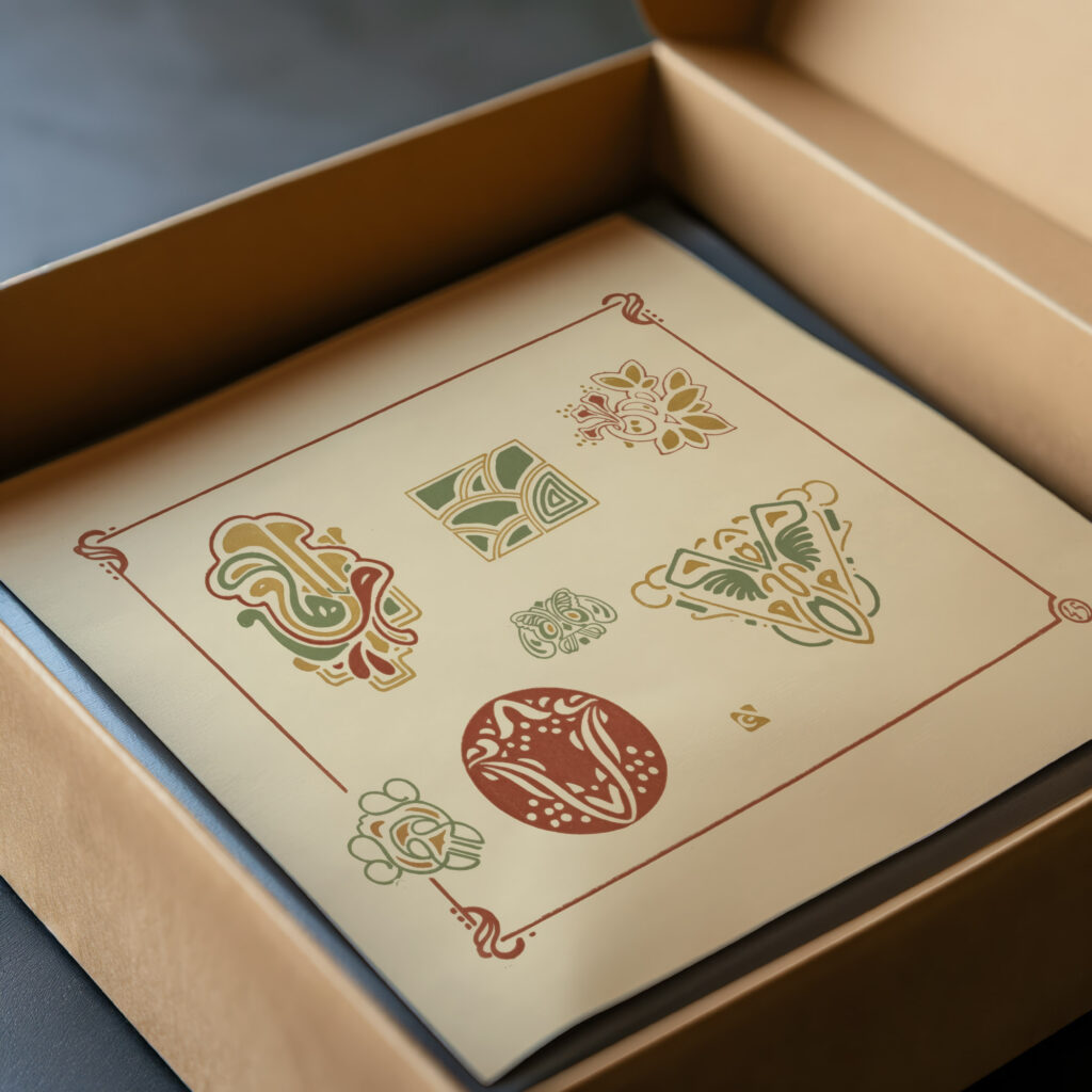 Abstract design based on organic shapes 1900 George Auriol video mockup