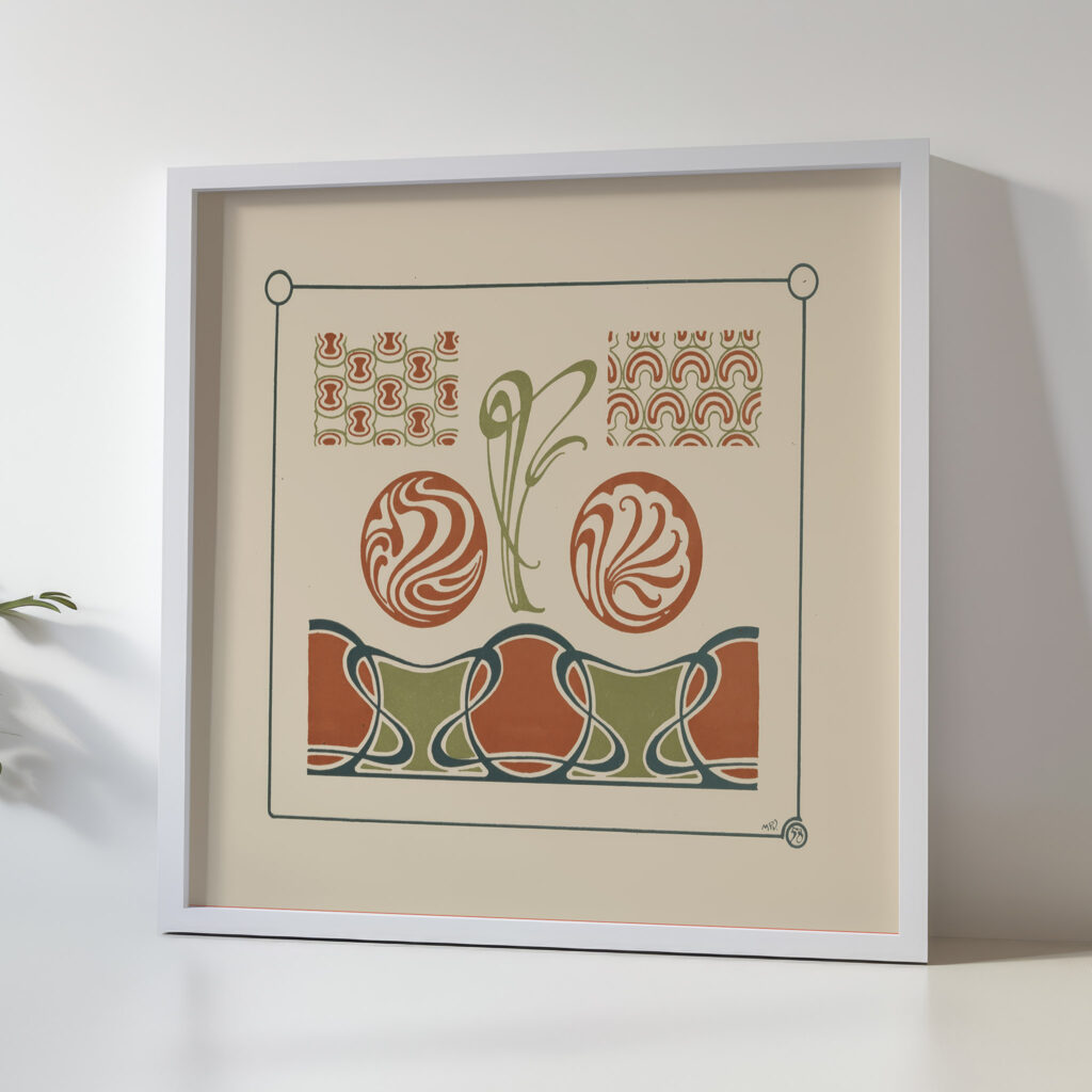 Abstract design based on organic shapes and arabesques. 1900 Maurice Pillard Verneuil 5 mockup