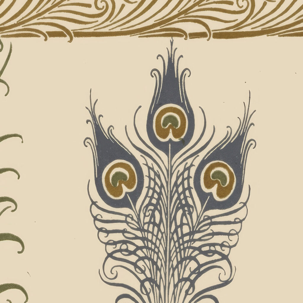 Abstract design based on peacock feathers. 1900 Maurice Pillard Verneuil 8 mockup