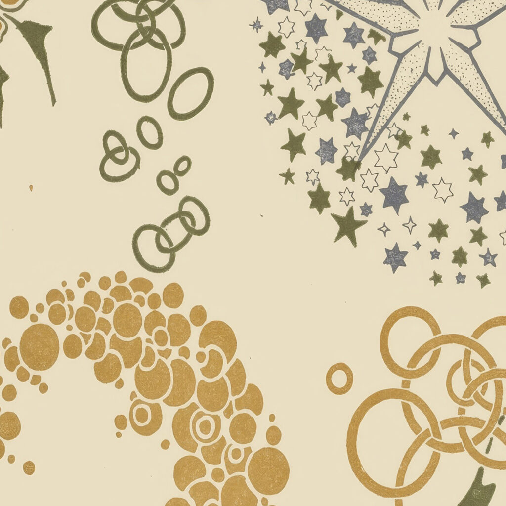 Abstract design based on stars circles leaves. 1900 Alphonse Mucha 8 mockup