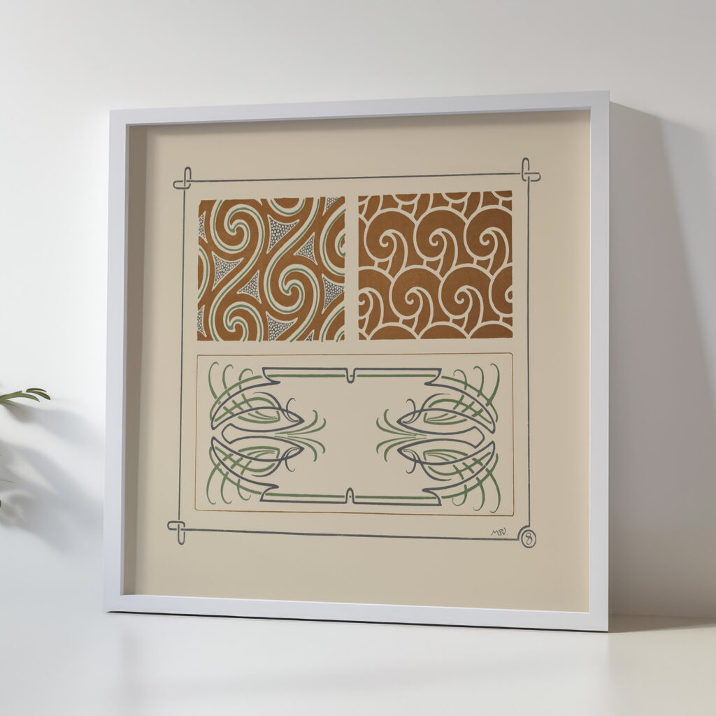 Abstract design based on swirls. 1900 Maurice Pillard Verneuil 5 mockup