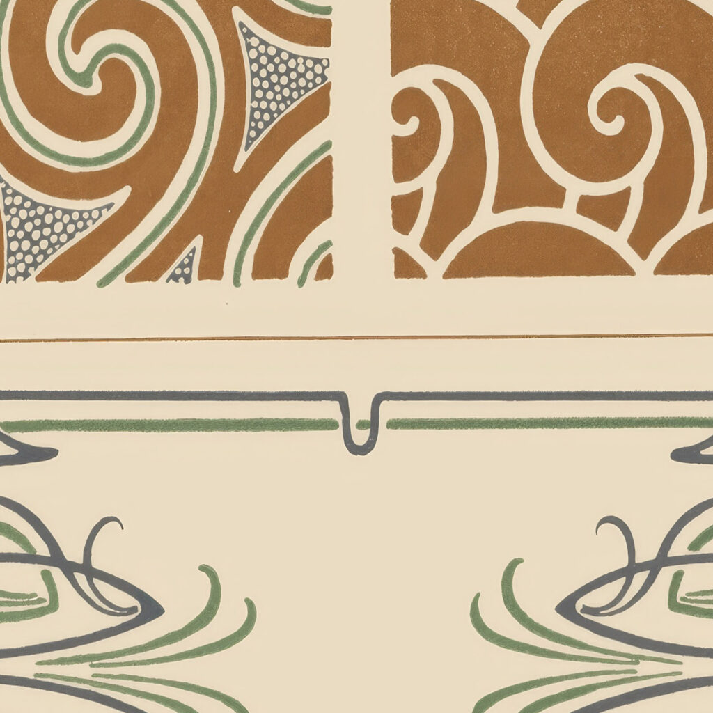 Abstract design based on swirls. 1900 Maurice Pillard Verneuil 8 mockup