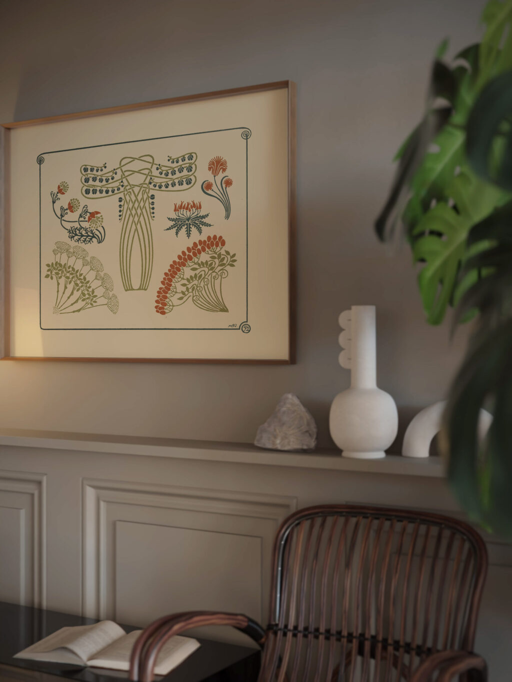 Abstract design based on tiny flowers. 1900 Maurice Pillard Verneuil video mockup