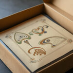 Abstract design based on wings and leaf shapes. 1900 Alphonse Mucha video mockup