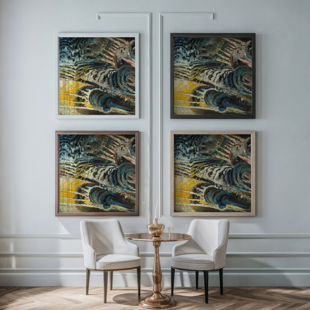 Abstract futurist Composition c. 1912 Chris Lanooy framed posters mockup