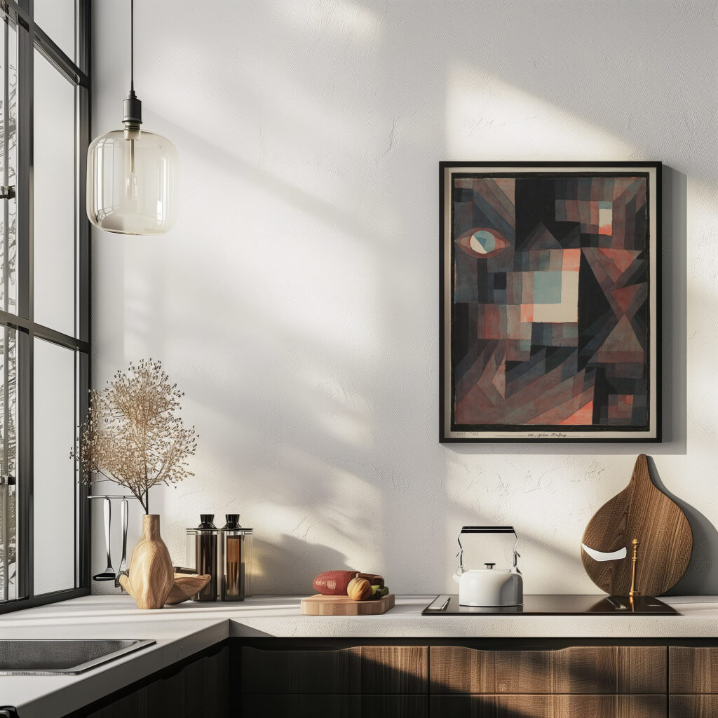 Abstract. Red and Green Gradation with some cinnibar in vertical format 1921 Paul Klee 6 mockup