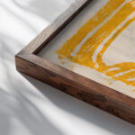 Abstracte compositie 1892 Johan Thorn Prikker close up dark wood mockup