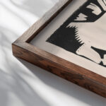 Abstracte compositie 1906 1945 Reijer Stolk close up dark wood mockup