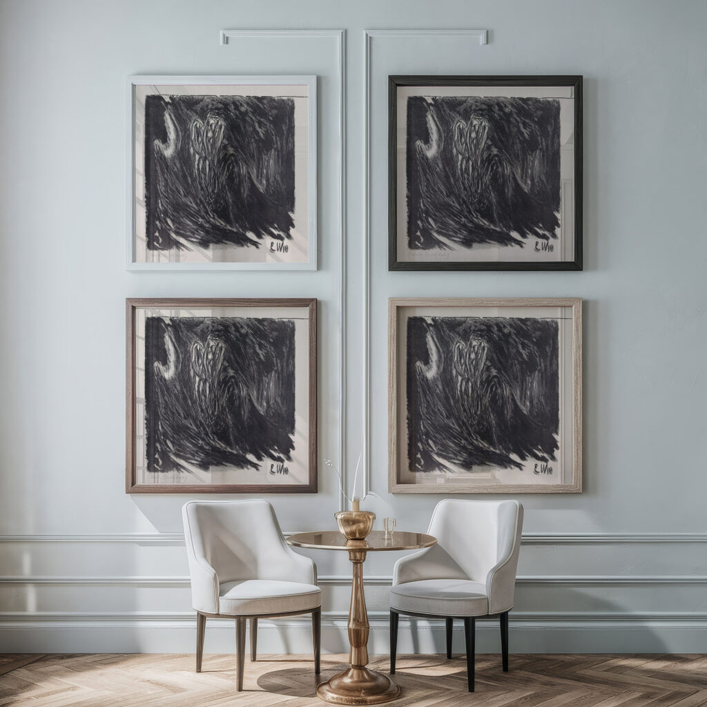 Abstracte compositie 1918 Erich Wichmann framed posters mockup