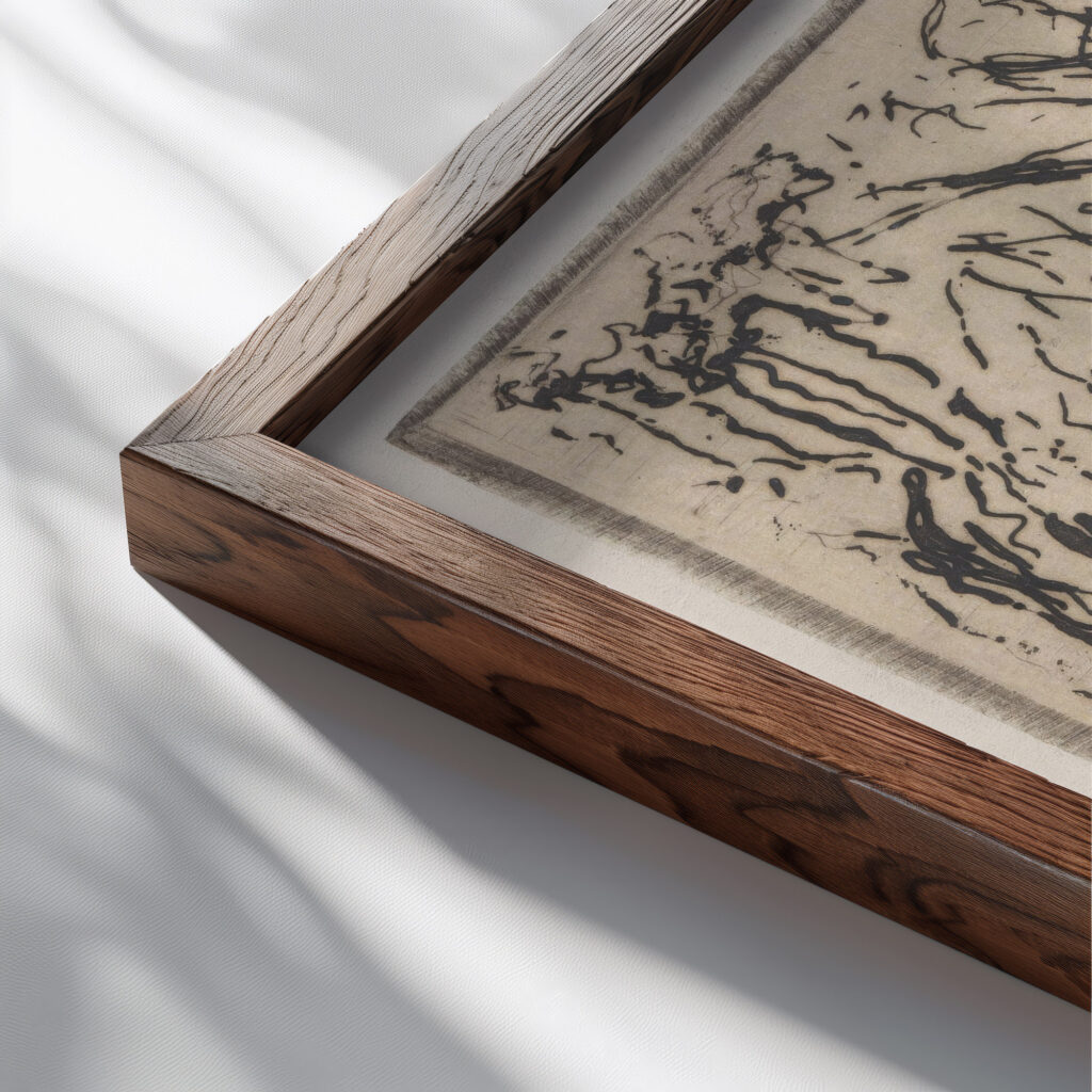 Abstracte compositie 1919 Erich Wichmann 1 close up dark wood mockup