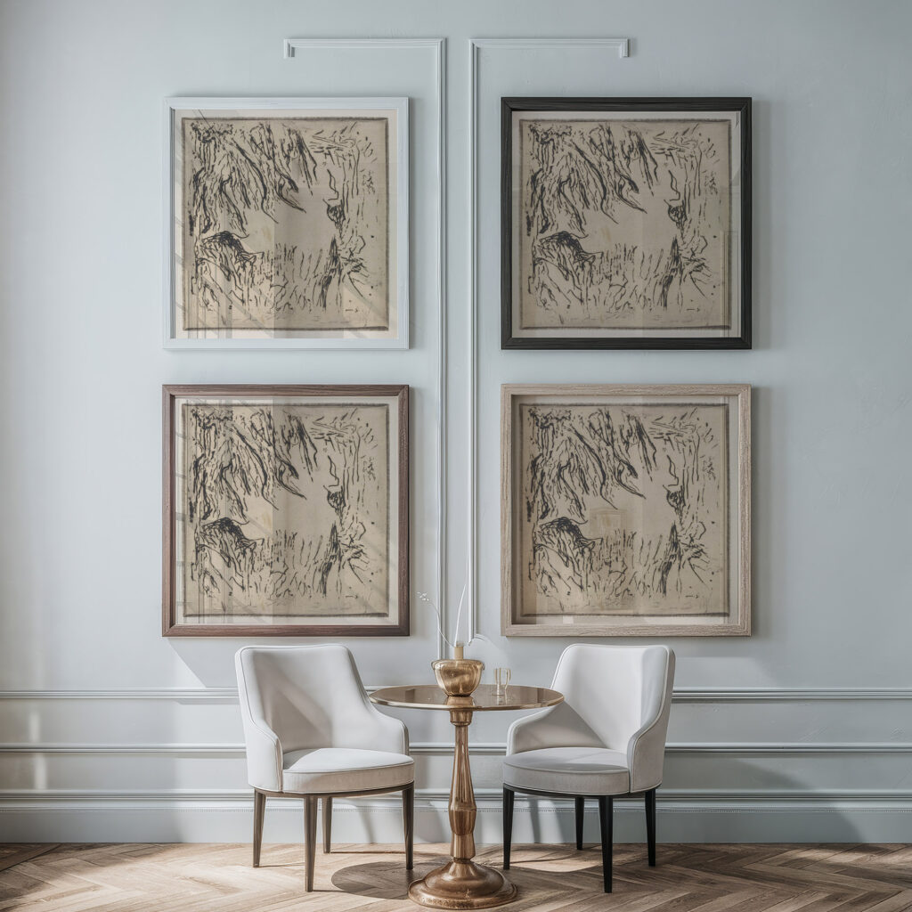 Abstracte compositie 1919 Erich Wichmann 1 framed posters mockup