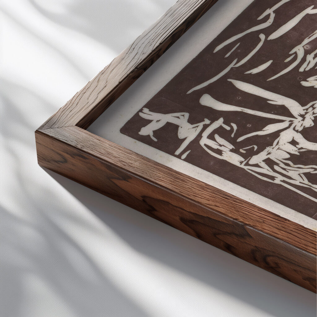 Abstracte compositie 1919 Erich Wichmann 2 close up dark wood mockup