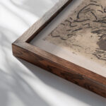 Abstracte compositie 1919 Erich Wichmann close up dark wood mockup