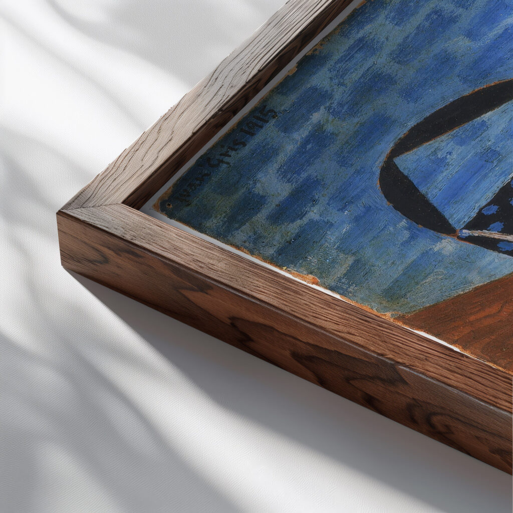 Abstraction 1915 Juan Gris close up dark wood mockup