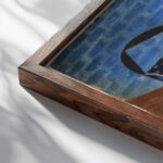 Abstraction 1915 Juan Gris close up dark wood mockup