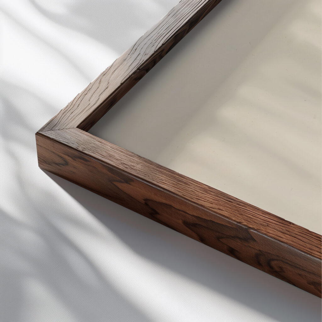 Abstraction Based on Flower Forms I 1921 David Kakabadze close up dark wood mockup