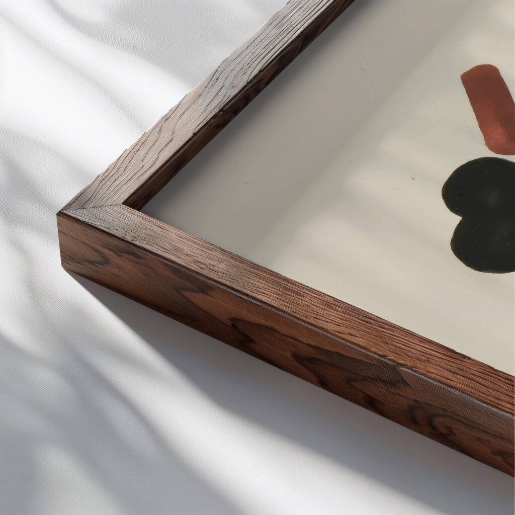 Abstraction Based on Flower Forms II 1921 David Kakabadze close up dark wood mockup