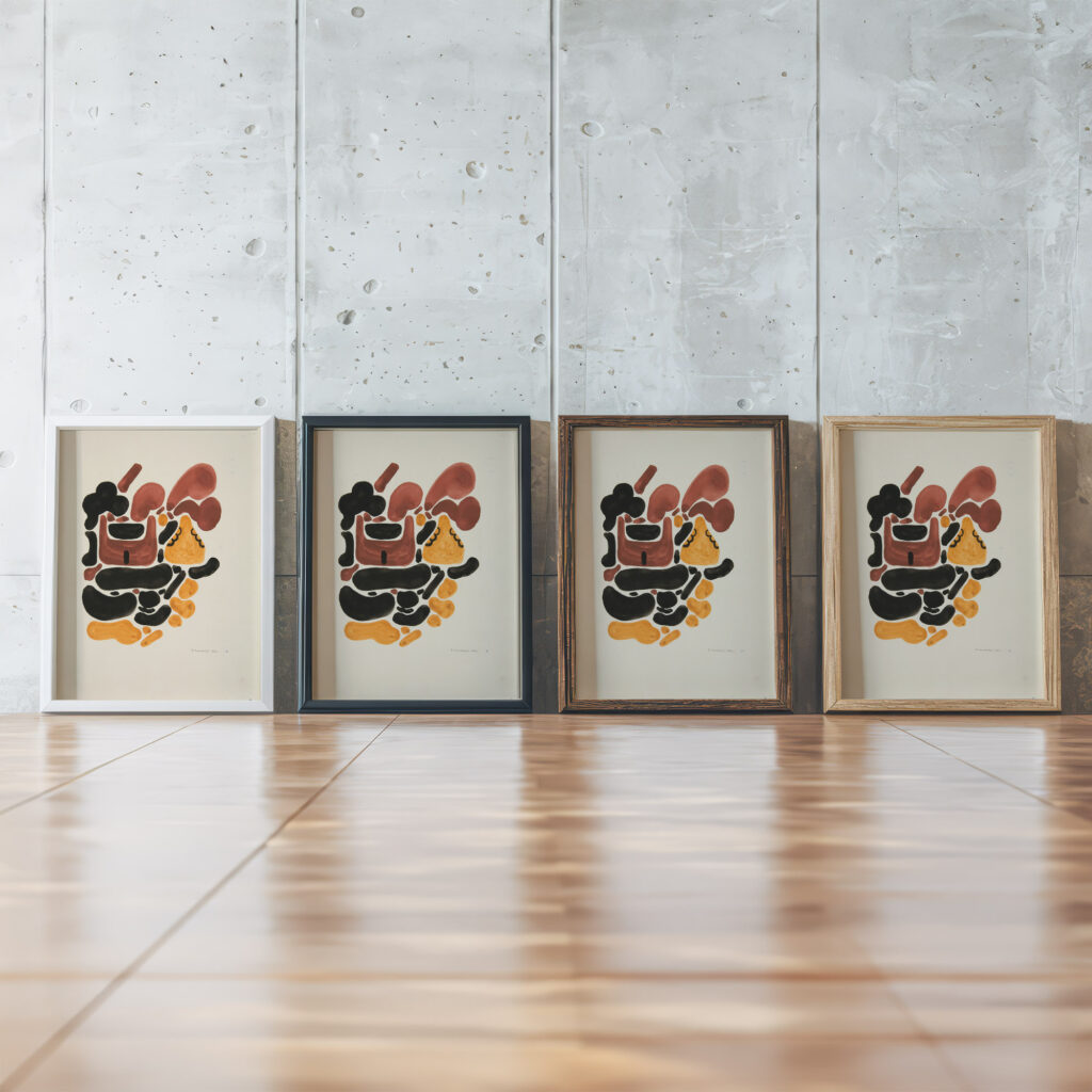 Abstraction Based on Flower Forms II 1921 David Kakabadze framed posters mockup