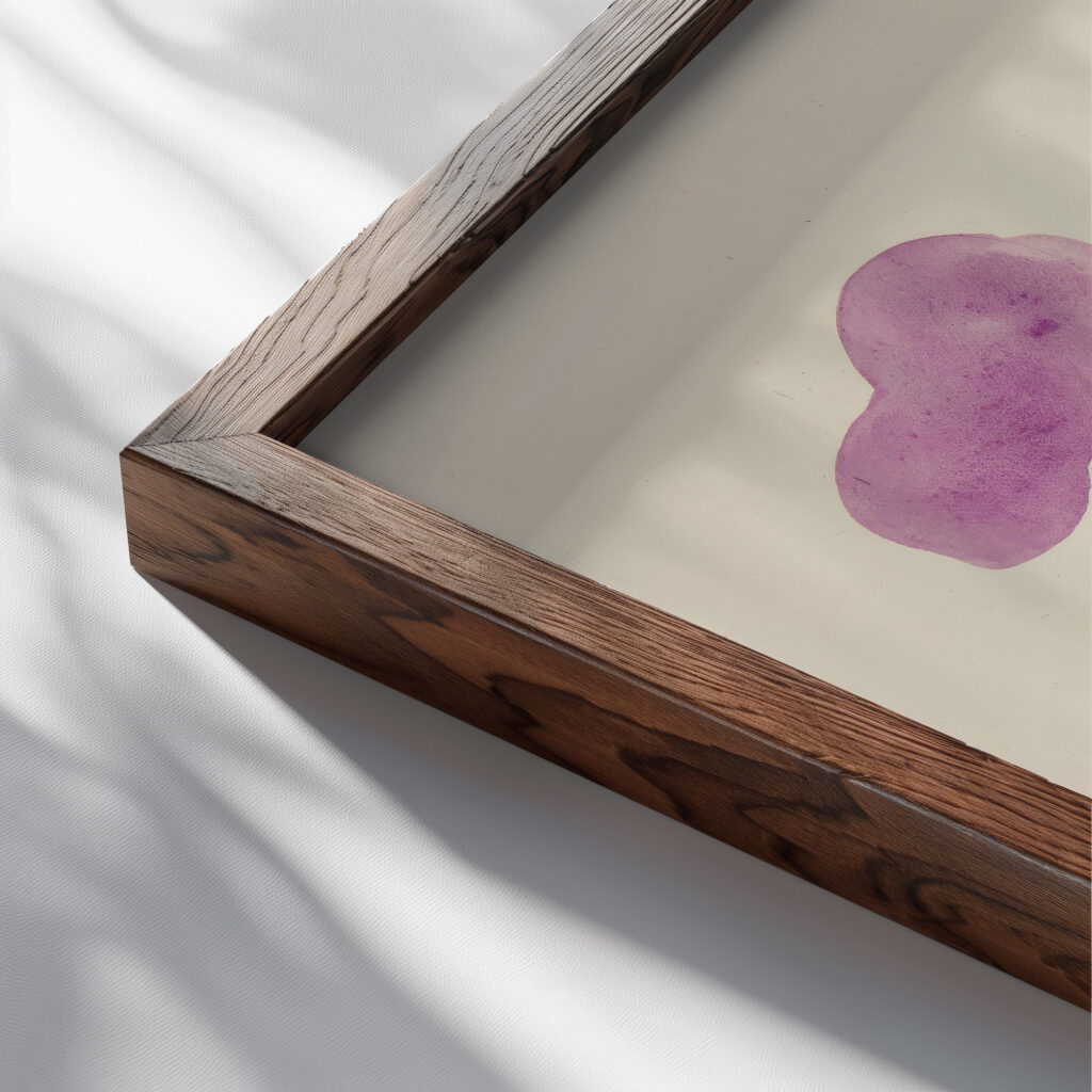 Abstraction Based on Flower Forms V 1921 David Kakabadze close up dark wood mockup
