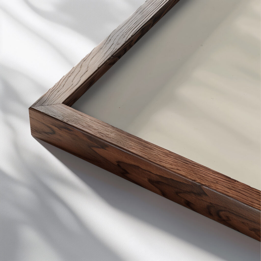Abstraction Based on Sails IX 1921 David Kakabadze close up dark wood mockup