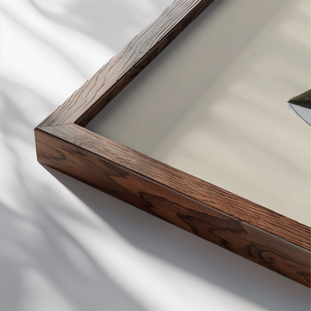 Abstraction Based on Sails V 1921 David Kakabadze close up dark wood mockup