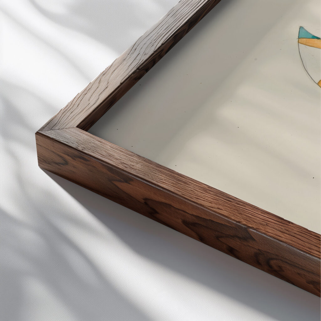 Abstraction Based on Sails VII 1921 David Kakabadze close up dark wood mockup