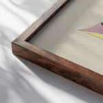 Abstraction Based on Sails X 1921 David Kakabadze close up dark wood mockup