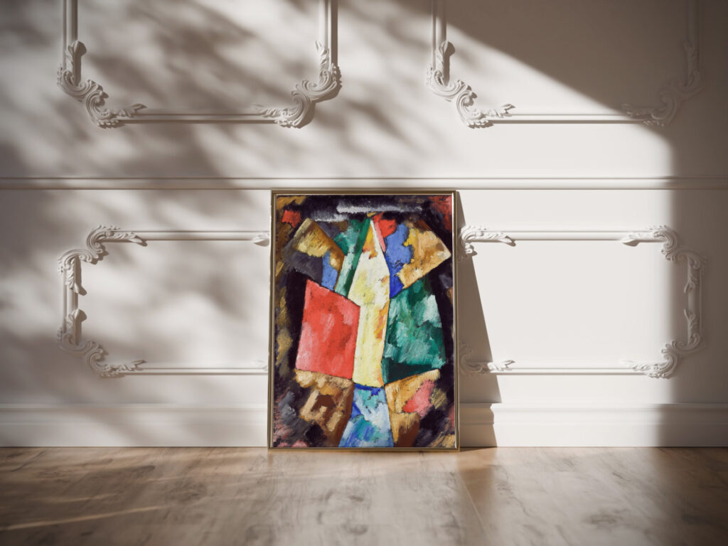 Abstraction Blue Yellow and Green circa 1913 Marsden Hartley video mockup