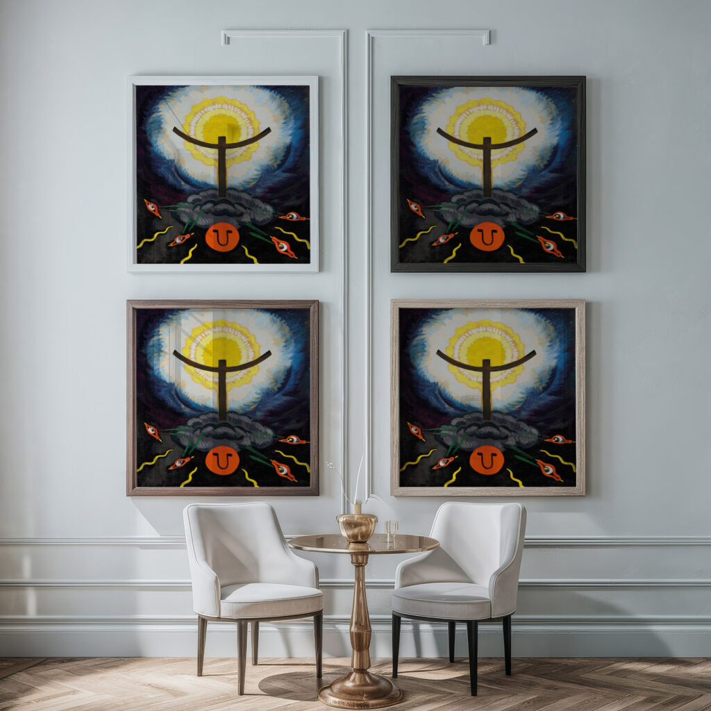 Abstraction circa 1914 Konrad Cramer framed posters mockup