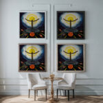 Abstraction circa 1914 Konrad Cramer framed posters mockup