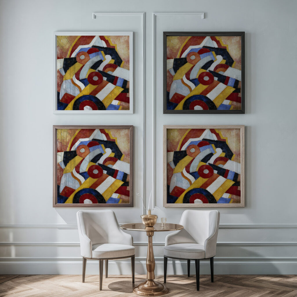 Abstraction circa 1914 Marsden Hartley framed posters mockup