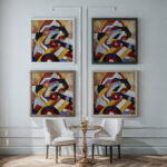 Abstraction circa 1914 Marsden Hartley framed posters mockup