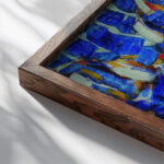 Abstraction the Blue Mountain 1912 Christian Rohlfs close up dark wood mockup