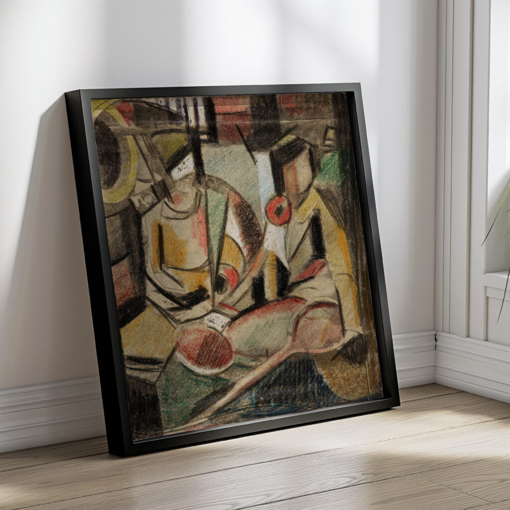 Abstract–Two Women with Tennis Racquets Carl Newman 4 mockup