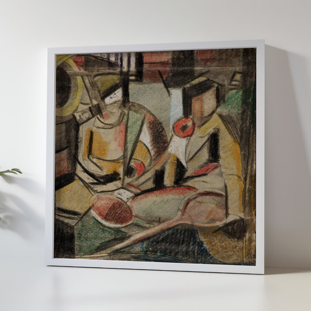 Abstract–Two Women with Tennis Racquets Carl Newman 5 mockup