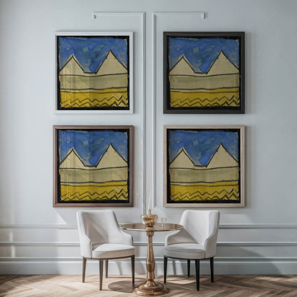 Abstrahierte Giebel 1918 Egon Schiele framed posters mockup