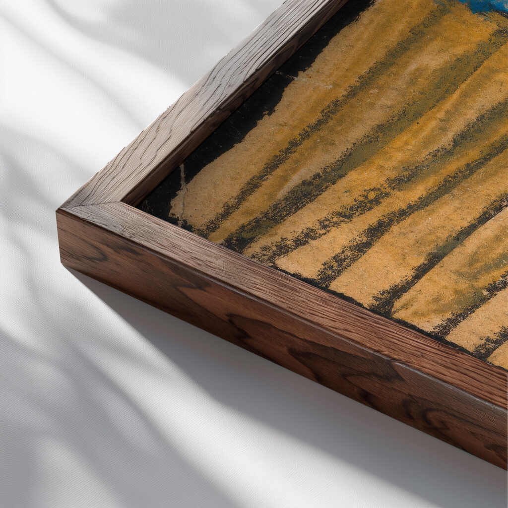 Abstrahierte Landschaft 1918 Egon Schiele 1 close up dark wood mockup