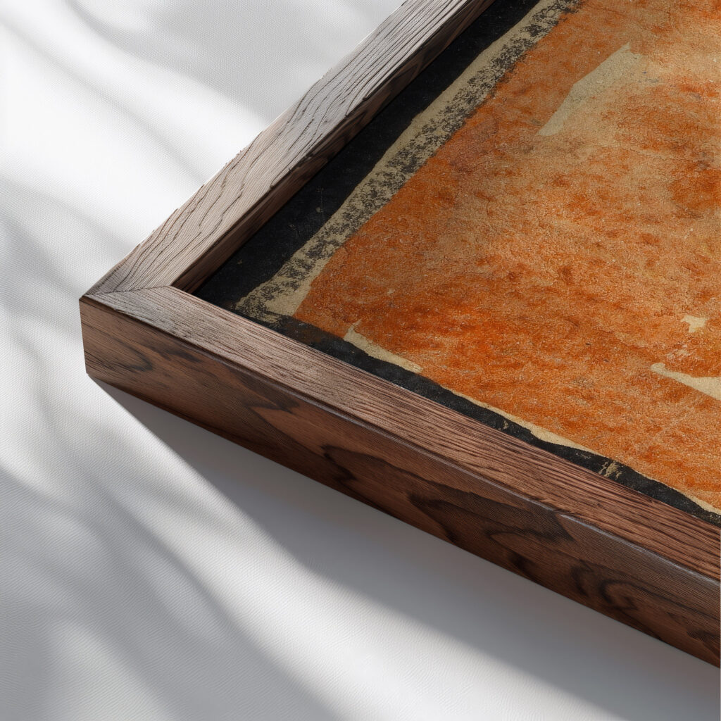 Abstrahierte Landschaft 1918 Egon Schiele close up dark wood mockup