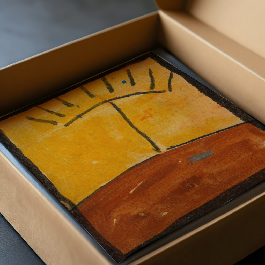 Abstrahierte Landschaft mit Sonnenaufgang 1918 Egon Schiele video mockup