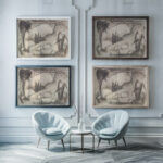 Abstrahierte exotische Landschaft 1911 Franz Marc framed posters mockup